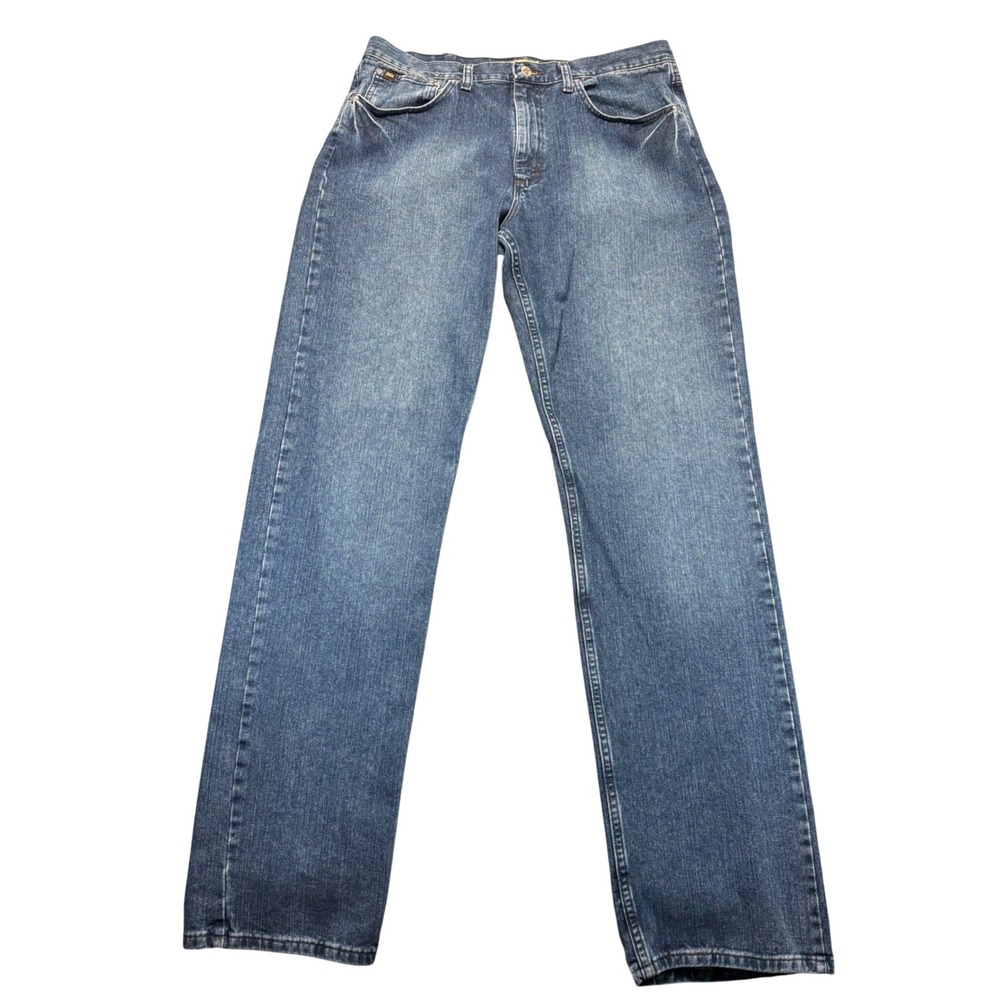 Wrangler 20X Mens Straight Leg Jeans Medium Wash Blue Denim 36x38